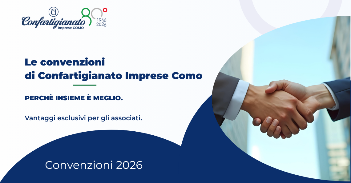 CONVENZIONI CONFARTIGIANATO IMPRESE COMO: ONLINE LA NUOVA SEZIONE DEDICATA AI VANTAGGI PER GLI ASSOCIATI